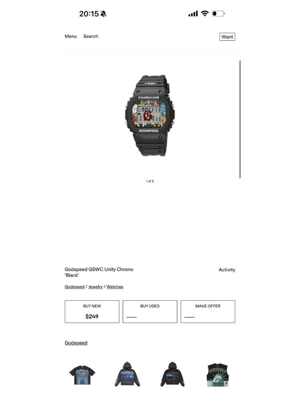 Godspeed GSWC Unity Chrono Black World Cup '26 Digital Watch 1905 w/ Tin - Picture 7 of 12